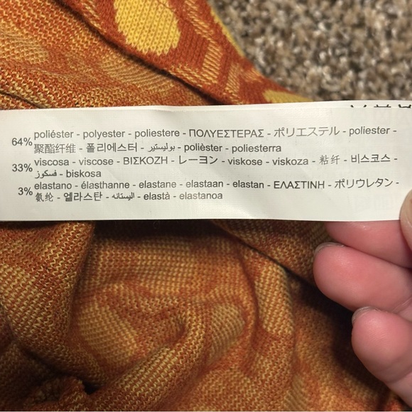 Zara Women’s Medium Orange and Yellow A-Line Skirt - Picture 7 of 9